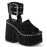 Fekete 13 cm DemoniaCult CAMEL-102 Platform Szandál