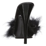 Fekete 13 cm POISE-501F Prém Magassarkú Papucs