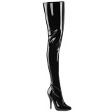 Fekete 13 cm SEDUCE-4000 Vinil platform overknee csizma crotch magas