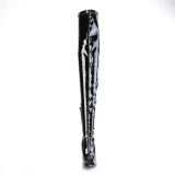 Fekete 13 cm SEDUCE-4000SLT Vinil platform overknee csizma crotch magas