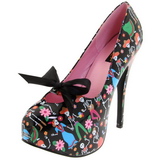 Fekete 14,5 cm Burlesque TEEZE-12-4 női cipők magassarkű