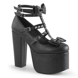 Fekete 14 cm DemoniaCult TORMENT-600 Platform Gótikus Cipők