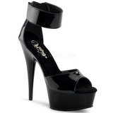 Fekete 15 cm Pleaser DELIGHT-670-3 Magassarkú Platform