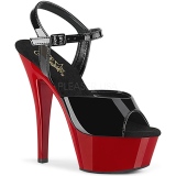 Fekete 15 cm Pleaser KISS-209 Piros Platform Magassarkú