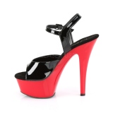 Fekete 15 cm Pleaser KISS-209 Piros Platform Magassarkú