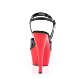 Fekete 15 cm Pleaser KISS-209 Piros Platform Magassarkú