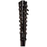 Fekete 18 cm ADORE-2043 női csatos csizma magassarkű
