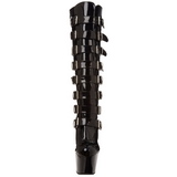 Fekete 18 cm ADORE-2043 női csatos csizma magassarkú