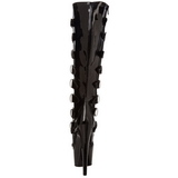 Fekete 18 cm ADORE-2043 női csatos csizma magassarkű