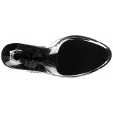Fekete 18 cm ADORE-708MG csillámos platform magassarkú női