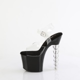 Fekete 18 cm BLISS-708 Gyöngyös platform magassarkú női