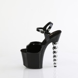 Fekete 18 cm BLISS-709 Gyöngyös platform magassarkú női