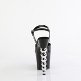 Fekete 18 cm BLISS-709 Gyöngyös platform magassarkú női