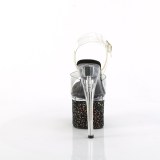 Fekete 18 cm ESTEEM-708LG Glitter platform cipők a magassarkű