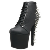 Fekete 18 cm FEARLESS-700-28 női platform bokacsizma