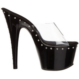 Fekete 18 cm Pleaser ADORE-701LS Platform Papucs