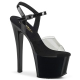 Fekete 18 cm Pleaser SKY-308-1 platform magassarkú cipők