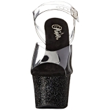 Fekete 18 cm Pleaser SKY-308MG csillámos magassarkú cipők
