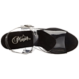 Fekete 18 cm Pleaser SKY-308MG csillámos magassarkú cipők
