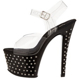 Fekete 18 cm Pleaser STARDUST-708 Magassarkú Platform