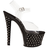 Fekete 18 cm Pleaser STARDUST-708 Magassarkú Platform