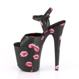 Fekete 20 cm FLAMINGO-809KISSES platform pleaser magassarkú