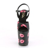 Fekete 20 cm FLAMINGO-809KISSES platform pleaser magassarkú