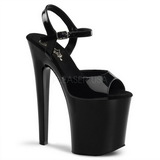 Fekete 20 cm Pleaser XTREME-809 Magassarkú Platform