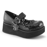 Fekete 6 cm DEMONIA SPRITE-05 Platform Gótikus Cipők