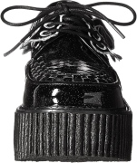 Fekete 7,5 cm CREEPER-205 Platform Creepers Cipő Denevérszárnyak