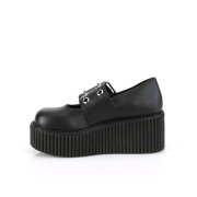 Fekete 7,5 cm CREEPER-230 Maryjane Creepers Cipő Csat