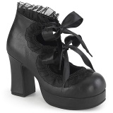 Fekete 9,5 cm DemoniaCult GOTHIKA-53 Platform Gótikus Cipők