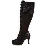 Fekete 9,5 cm GLAM-240 női csizma magassarkű