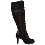 Fekete 9,5 cm GLAM-240 női csizma magassarkú