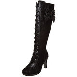 Fekete 9,5 cm GLAM-240 női csizma magassarkű