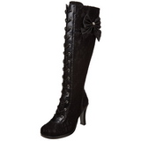 Fekete 9,5 cm GLAM-240 női csizma magassarkú