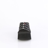 Fekete 9 cm DemoniaCult FUNN-13-2 emo gothic papucs platform