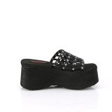 Fekete 9 cm DemoniaCult FUNN-13 emo gothic papucs platform