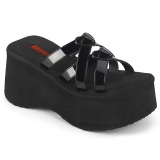 Fekete 9 cm DemoniaCult FUNN-15-2 emo gothic papucs platform