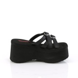 Fekete 9 cm DemoniaCult FUNN-15 emo gothic papucs platform