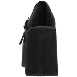 Fekete Bársony 11,5 cm KERA-10 Platform Gótikus Cipők