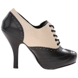 Fekete Bézs 11,5 cm retro vintage CUTIEPIE-14 Oxford Magassarkú Körömcipők