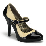 Fekete Bézs 11,5 cm rockabilly TEMPT-07 női cipők magassarkű