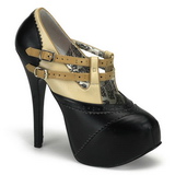 Fekete Bézs 14,5 cm Burlesque TEEZE-24 női cipők magassarkű
