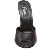 Fekete Bőr 15 cm DOMINA-101 Papucs Női Cipők