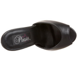 Fekete Bőr 15 cm DOMINA-101 Papucs Női Cipők