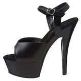 Fekete Bőr 15 cm Pleaser KISS-209 Magassarkú Platform