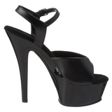 Fekete Bőr 15 cm Pleaser KISS-209 Magassarkú Platform