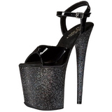 Fekete Csillámos 20 cm FLAMINGO-809MG Platform Magassarkú Cipők