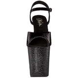 Fekete Csillámos 20 cm FLAMINGO-809MG Platform Magassarkú Cipők
